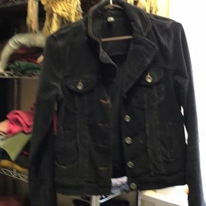 Black corduroy with orange stitching ‘jean style’ jacket